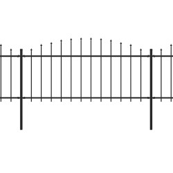 vidaXL Valla de jardín con punta de lanza acero negro (0,5-0,75)x13,6m
