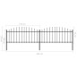 vidaXL Valla de jardín con puntas de lanza acero negro (0,5-0,75)x3,4m vidaXL Valla de jardín con puntas de lanza acero negro (0,5-0,75)x3,4m
