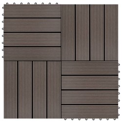 vidaXL Baldosas de porche WPC 30x30 cm 2 m² marrón oscuro 22 unidades