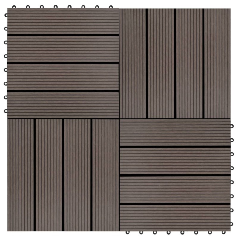 vidaXL Baldosas de porche WPC 30x30 cm 2 m² marrón oscuro 22 unidades vidaXL Baldosas de porche WPC 30x30 cm 2 m² marrón oscuro 22 unidades
