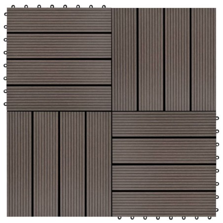 vidaXL Baldosas de porche WPC 30x30 cm 2 m² marrón oscuro 22 unidades
