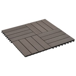 vidaXL Baldosas de porche WPC 30x30 cm 2 m² marrón oscuro 22 unidades