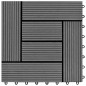 vidaXL Baldosas de porche de WPC 30x30 cm 2 m² gris 22 unidades vidaXL Baldosas de porche de WPC 30x30 cm 2 m² gris 22 unidades