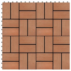 vidaXL Baldosas de porche de WPC 30x30 cm 2 m² color teca 22 unidades