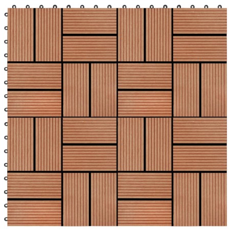 vidaXL Baldosas de porche de WPC 30x30 cm 2 m² color teca 22 unidades