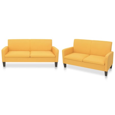 vidaXL Conjunto de sofás 2 piezas tela amarillo