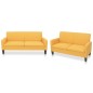 vidaXL Conjunto de sofás 2 piezas tela amarillo vidaXL Conjunto de sofás 2 piezas tela amarillo