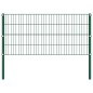 vidaXL Panel de valla con postes hierro verde 5,1x0,8 m vidaXL Panel de valla con postes hierro verde 5,1x0,8 m