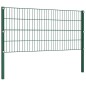 vidaXL Panel de valla con postes hierro verde 5,1x0,8 m vidaXL Panel de valla con postes hierro verde 5,1x0,8 m