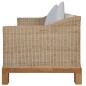 vidaXL Juego de sofás de 2 piezas con cojines de ratán natural vidaXL Juego de sofás de 2 piezas con cojines de ratán natural