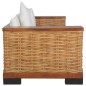 vidaXL Juego de sofás con cojines 2 piezas de ratán natural marrón vidaXL Juego de sofás con cojines 2 piezas de ratán natural marrón