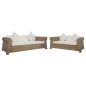 vidaXL Juego de sofás de 2 piezas con cojines de ratán natural vidaXL Juego de sofás de 2 piezas con cojines de ratán natural
