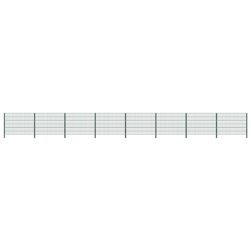 vidaXL Panel de valla con postes de hierro verde 13,6x1,2 m vidaXL Panel de valla con postes de hierro verde 13,6x1,2 m