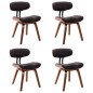 vidaXL Sillas de comedor 4 unidades de madera curvada y tela vidaXL Sillas de comedor 4 unidades de madera curvada y tela