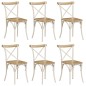 vidaXL Sillas con respaldo cruzado 6 uds madera maciza de mango blanco vidaXL Sillas con respaldo cruzado 6 uds madera maciza de mango blanco