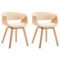 vidaXL Sillas de comedor 2 uds madera curvada y cuero sintético crema vidaXL Sillas de comedor 2 uds madera curvada y cuero sintético crema