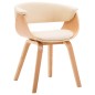 vidaXL Sillas de comedor 2 uds madera curvada y cuero sintético crema vidaXL Sillas de comedor 2 uds madera curvada y cuero sintético crema