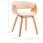 vidaXL Sillas de comedor 2 uds madera curvada y cuero sintético crema vidaXL Sillas de comedor 2 uds madera curvada y cuero sintético crema