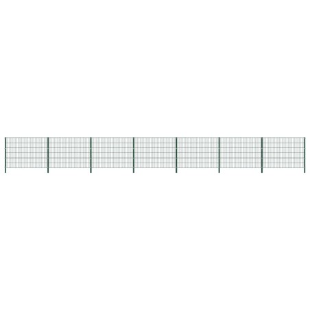 vidaXL Panel de valla con postes de hierro verde 11,9x1,2 m