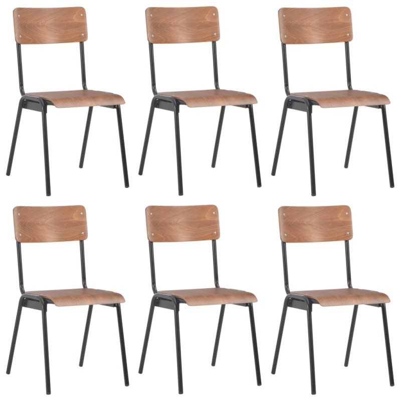 vidaXL Sillas de comedor 6 unidades madera contrachapada marrón vidaXL Sillas de comedor 6 unidades madera contrachapada marrón