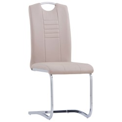 vidaXL Sillas voladizas de comedor 6 uds cuero sintético capuchino