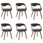 vidaXL Sillas de comedor 6 unidades madera curvada y tela gris oscuro vidaXL Sillas de comedor 6 unidades madera curvada y tela gris oscuro