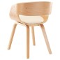 vidaXL Sillas de comedor 2 uds madera curvada y cuero sintético crema