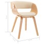 vidaXL Sillas de comedor 2 uds madera curvada y cuero sintético crema