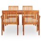 vidaXL Set comedor de jardín 5 pzas y cojines madera maciza de acacia vidaXL Set comedor de jardín 5 pzas y cojines madera maciza de acacia