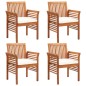 vidaXL Set comedor de jardín 5 pzas y cojines madera maciza de acacia vidaXL Set comedor de jardín 5 pzas y cojines madera maciza de acacia