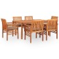 vidaXL Set comedor de jardín 7 pzas y cojines madera maciza de acacia vidaXL Set comedor de jardín 7 pzas y cojines madera maciza de acacia