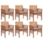 vidaXL Set comedor de jardín 7 pzas y cojines madera maciza de acacia vidaXL Set comedor de jardín 7 pzas y cojines madera maciza de acacia