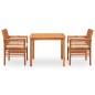 vidaXL Set comedor de jardín 3 pzas y cojines madera maciza de acacia vidaXL Set comedor de jardín 3 pzas y cojines madera maciza de acacia