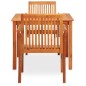 vidaXL Set comedor de jardín 3 pzas y cojines madera maciza de acacia vidaXL Set comedor de jardín 3 pzas y cojines madera maciza de acacia
