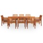 vidaXL Set comedor de jardín 9 pzas y cojines madera maciza de acacia vidaXL Set comedor de jardín 9 pzas y cojines madera maciza de acacia
