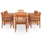 vidaXL Set comedor de jardín 9 pzas y cojines madera maciza de acacia vidaXL Set comedor de jardín 9 pzas y cojines madera maciza de acacia