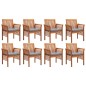 vidaXL Set comedor de jardín 9 pzas y cojines madera maciza de acacia vidaXL Set comedor de jardín 9 pzas y cojines madera maciza de acacia
