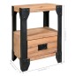 vidaXL Mesitas de noche 2 uds madera maciza acacia y acero 40x30x54 cm vidaXL Mesitas de noche 2 uds madera maciza acacia y acero 40x30x54 cm
