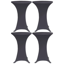 vidaXL Funda elástica para mesa 4 unidades 70 cm gris antracita