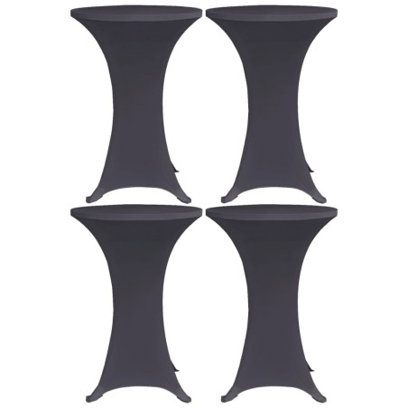 vidaXL Funda elástica para mesa 4 unidades 70 cm gris antracita