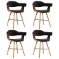 vidaXL Sillas de comedor 4 uds cuero sintético y madera curvada negro vidaXL Sillas de comedor 4 uds cuero sintético y madera curvada negro