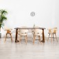 vidaXL Sillas de comedor 6 uds cuero sintético y madera curvada crema