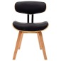 vidaXL Sillas de comedor 4 uds madera curvada cuero sintético negro vidaXL Sillas de comedor 4 uds madera curvada cuero sintético negro