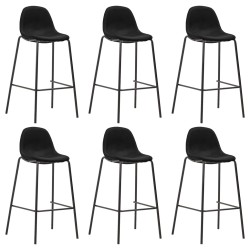vidaXL Taburetes de cocina 6 unidades tela negro
