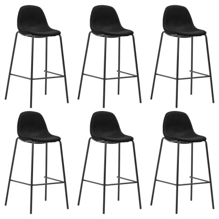 vidaXL Taburetes de cocina 6 unidades tela negro