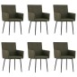 vidaXL Sillas de comedor con reposabrazos 6 unidades tela marrón vidaXL Sillas de comedor con reposabrazos 6 unidades tela marrón