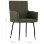 vidaXL Sillas de comedor con reposabrazos 6 unidades tela marrón vidaXL Sillas de comedor con reposabrazos 6 unidades tela marrón