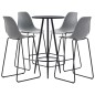 vidaXL Juego de mesa alta y taburetes 5 piezas plástico gris vidaXL Juego de mesa alta y taburetes 5 piezas plástico gris