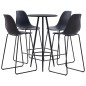 vidaXL Juego de mesa alta y taburetes 5 piezas plástico negro vidaXL Juego de mesa alta y taburetes 5 piezas plástico negro