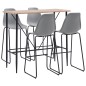 vidaXL Juego de mesa alta y taburetes 5 piezas plástico gris vidaXL Juego de mesa alta y taburetes 5 piezas plástico gris